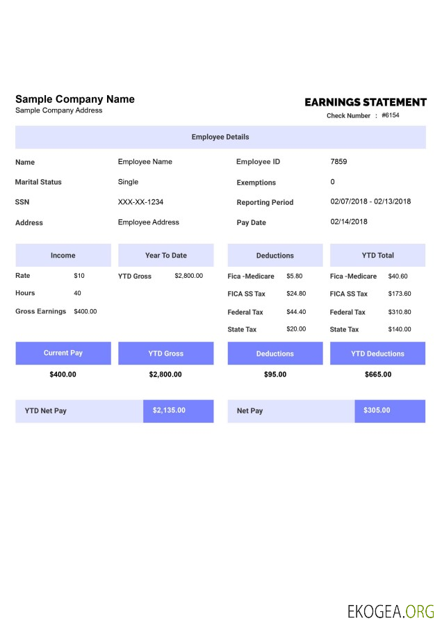 Modèle de relevé de BÉNÉFICES Format Word et PDF, version 2